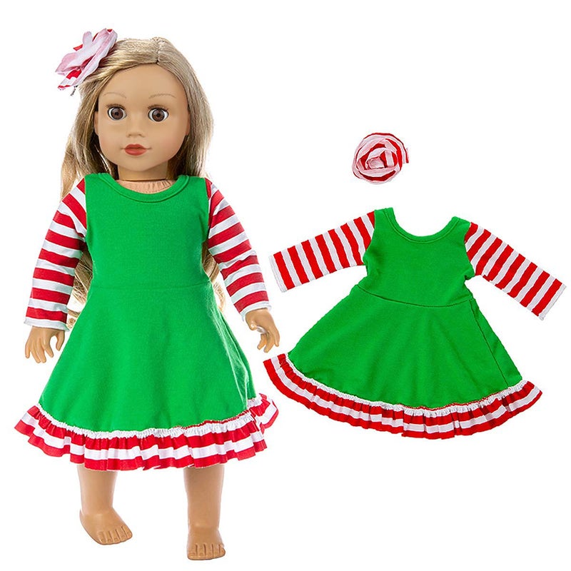 Ecore Fun Ecore un 2 Set 18 Inch Doll Christmas Clothes Dress Pajamas Outfits for 18 Inch Girl Doll - Image 5
